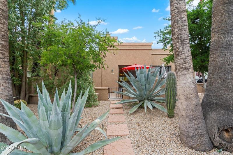 Patio from community walkway