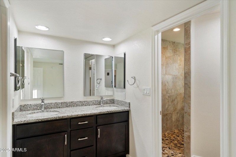 Dual Vanities & Walk-in Shower