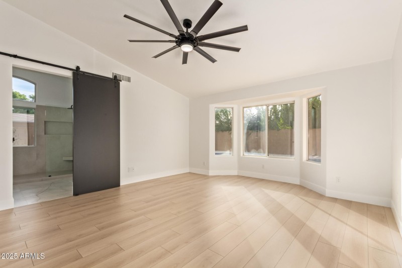 Barn Door in Primary Bedroom