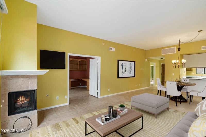 Great room virtually staged