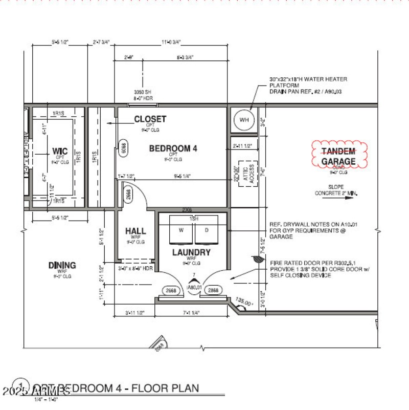 Dove 4 Bed blueprint