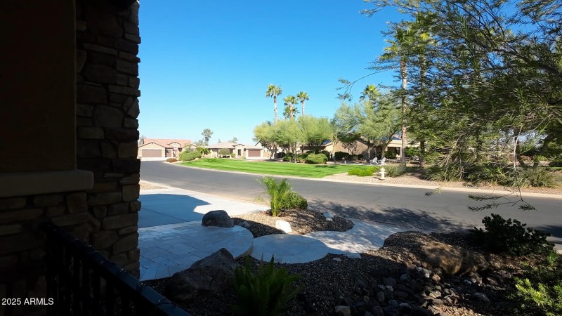 Pocket park from sitting area