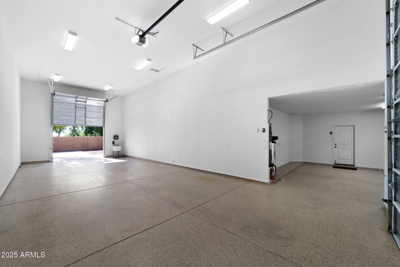 Extended RV garage with Epoxy Floor