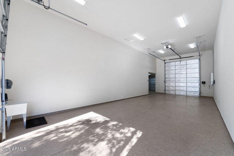 Extended RV garage with Epoxy Floor