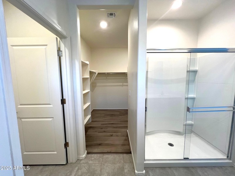 Shower and walking closet