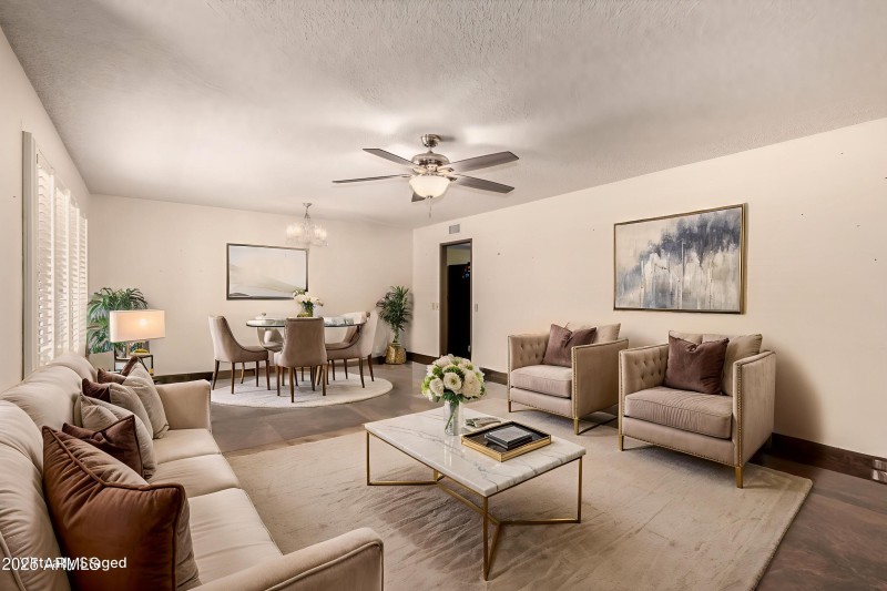 Virtually Staged Formal Living Room Dini