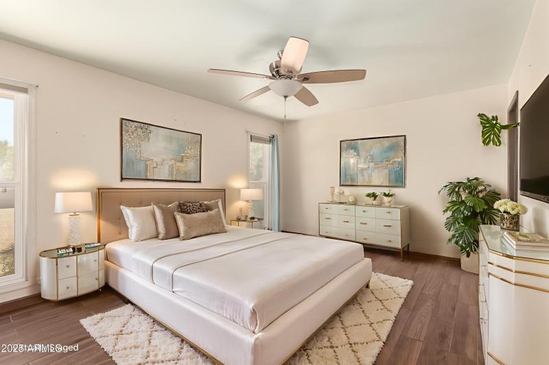 Virtually Staged Primary Bedroom