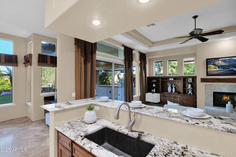 Kitchen View to Family Room