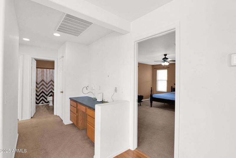 Upstairs built in desk/primary bedroom