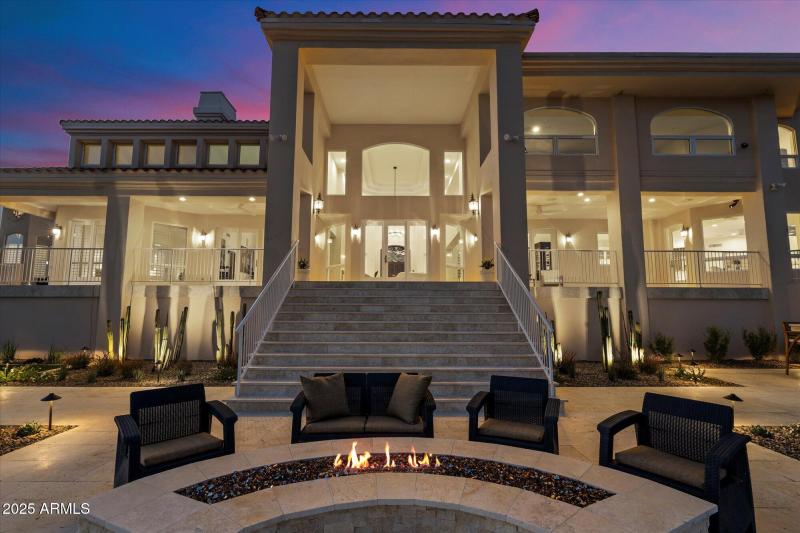 Fire Pit Seating Area & Rear Facade