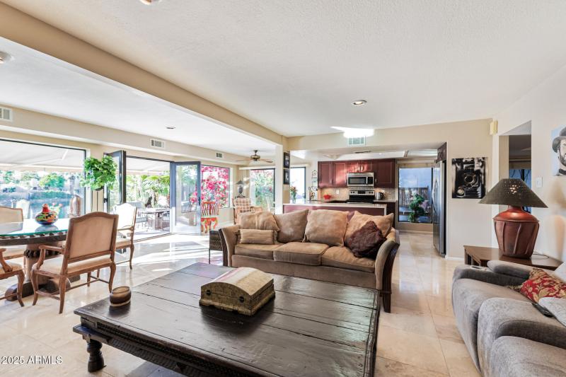 Living room with open view to lake