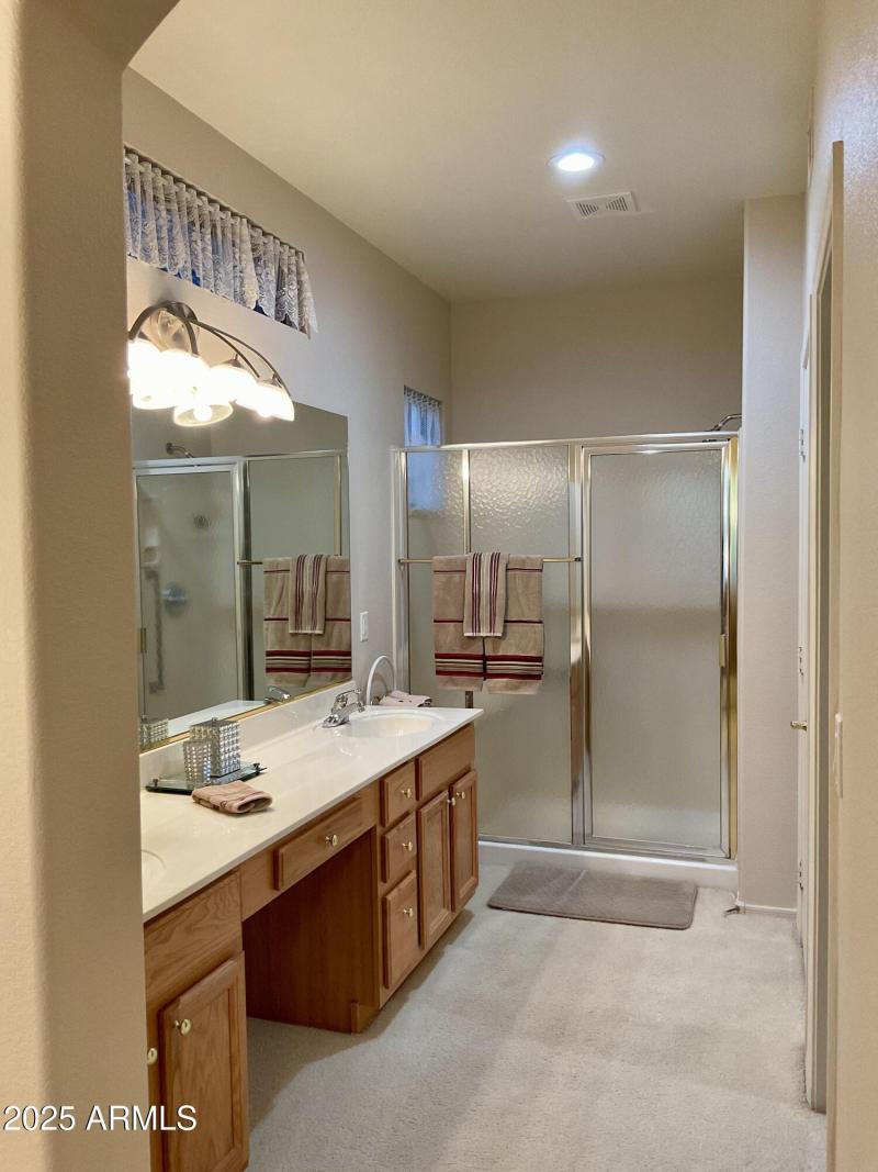 Double Vanity/ Large Shower