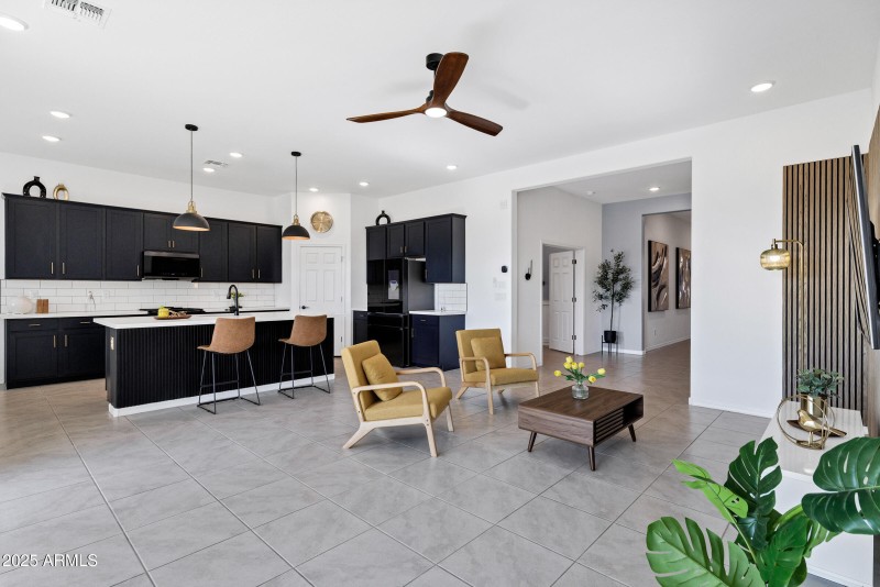 Open kitchen and living