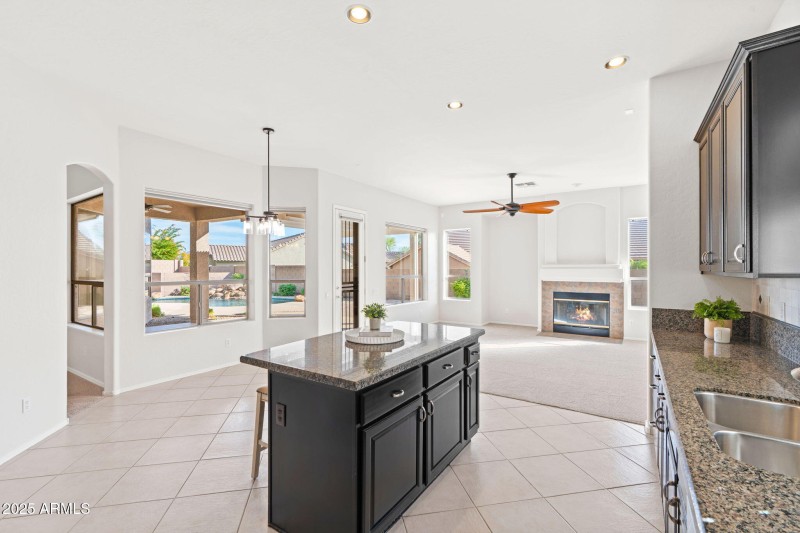 Kitchen view to Family Room