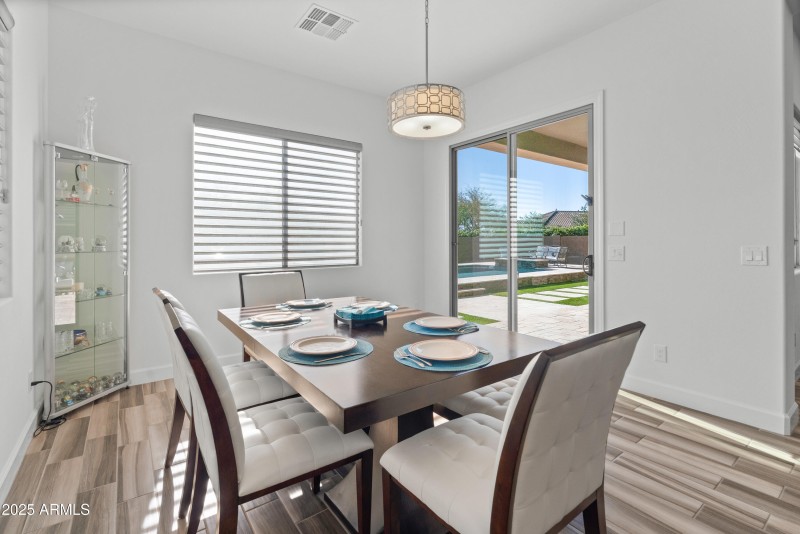 exits to covered patio