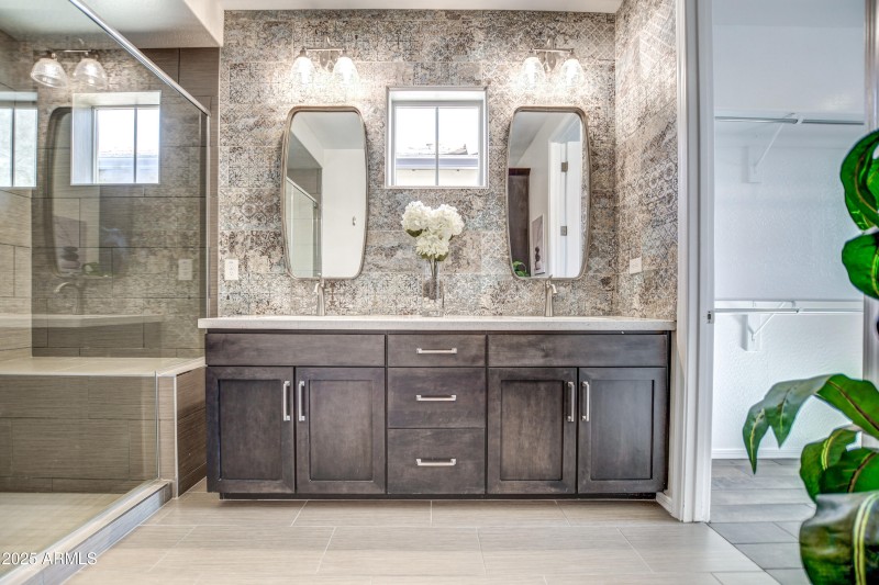 Custom Tile Wall and Quartz Counter