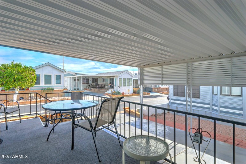 East facing covered deck