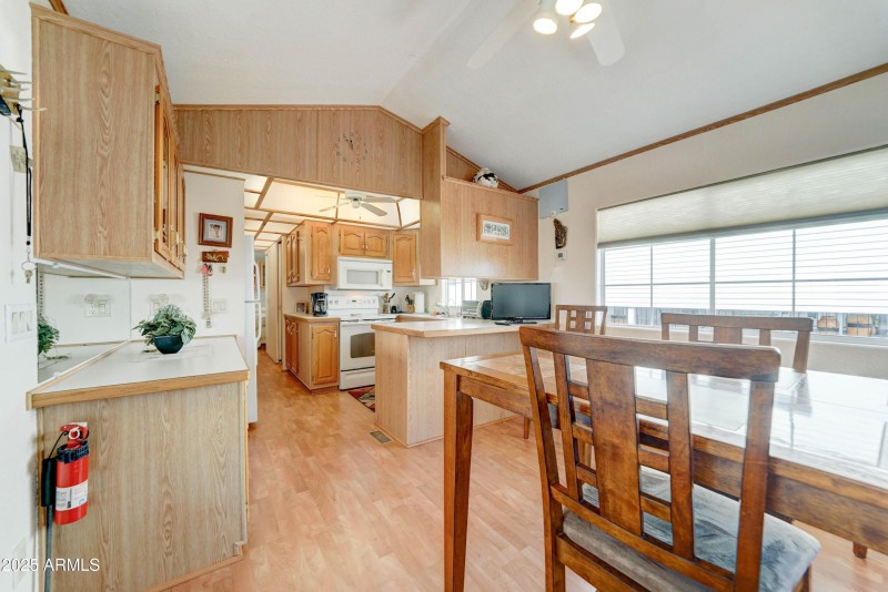 Well lit spacious kitchen