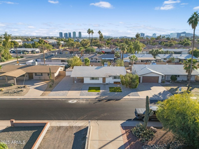 Drone shot above house