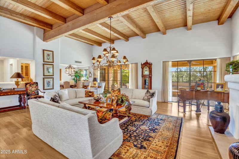 Living room open to dining