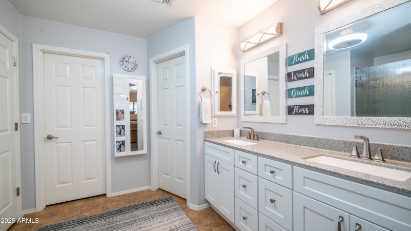 Master bathroom double vanity
