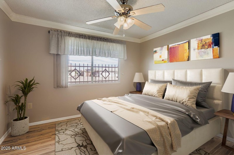 Bedroom 2 enhanced with digital furnitur