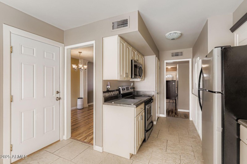 Kitchen with View to Dining