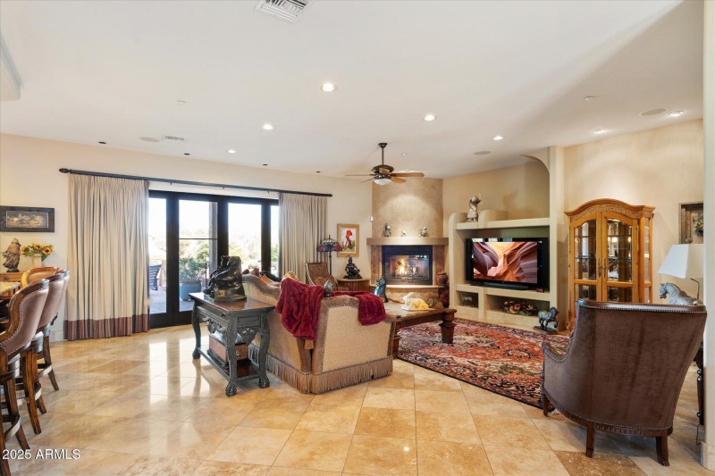 Great Room with Corner Fireplace