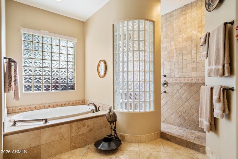 Luxurious Soaking Tub & Walk-in Shower