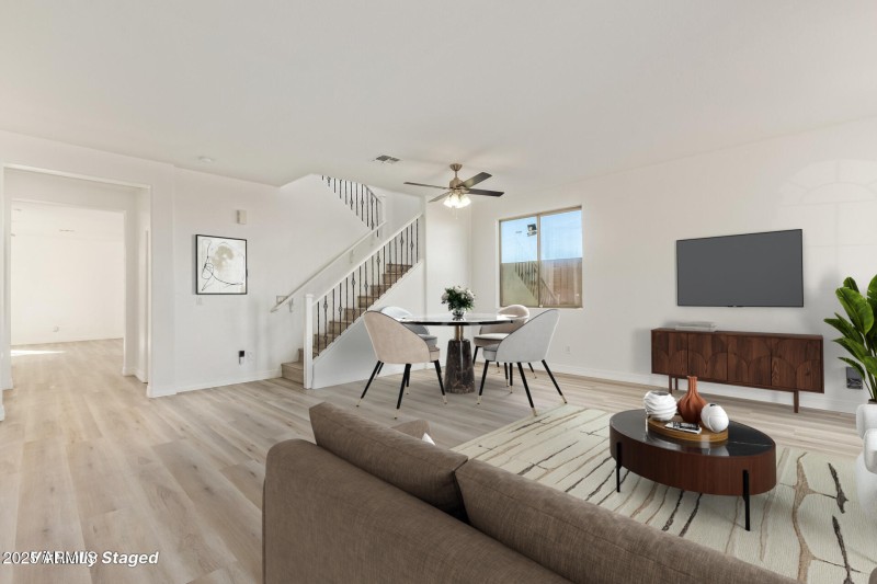 Virtually Staged Formal Living Room and