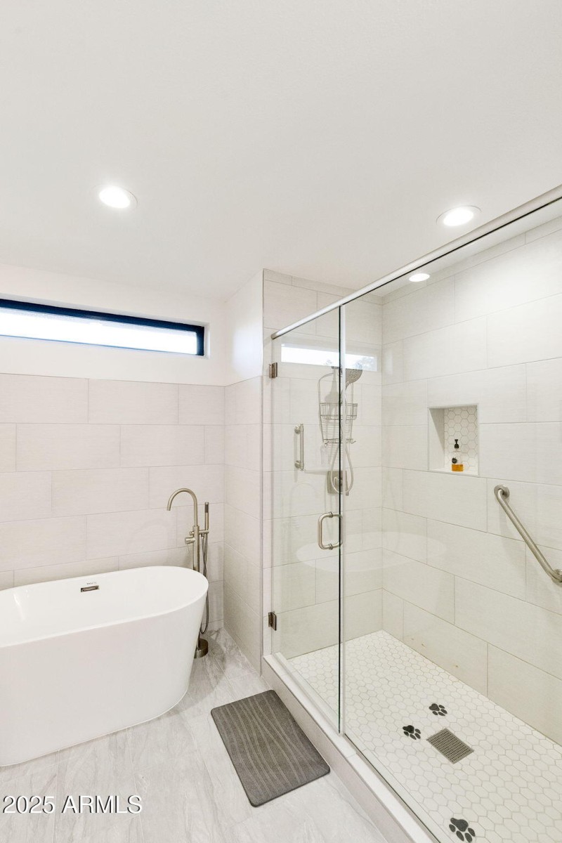Primary suite tube and walk-in shower