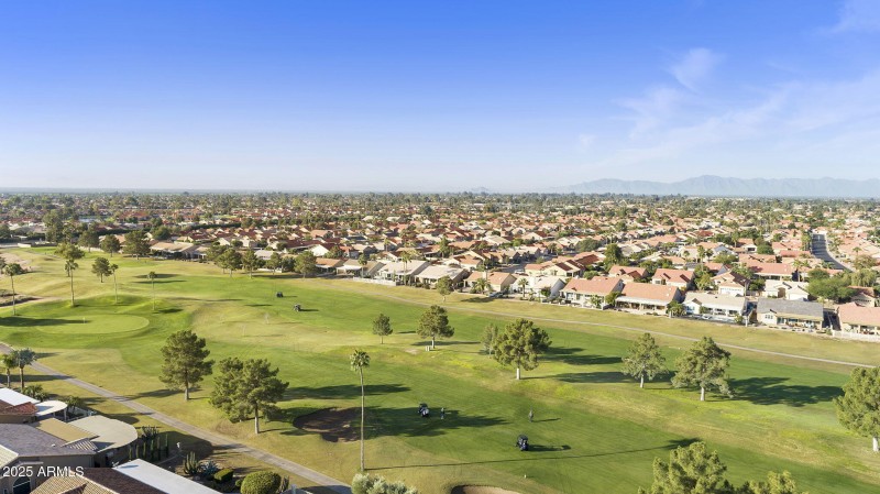 Aerial golf course view