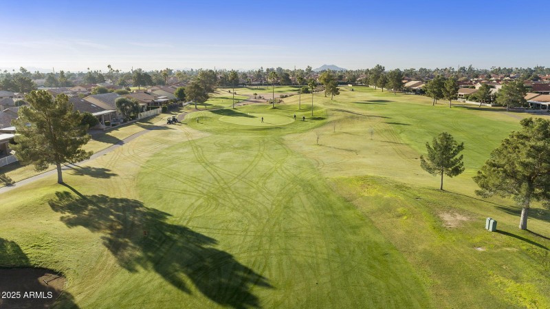 Aerial golf course view