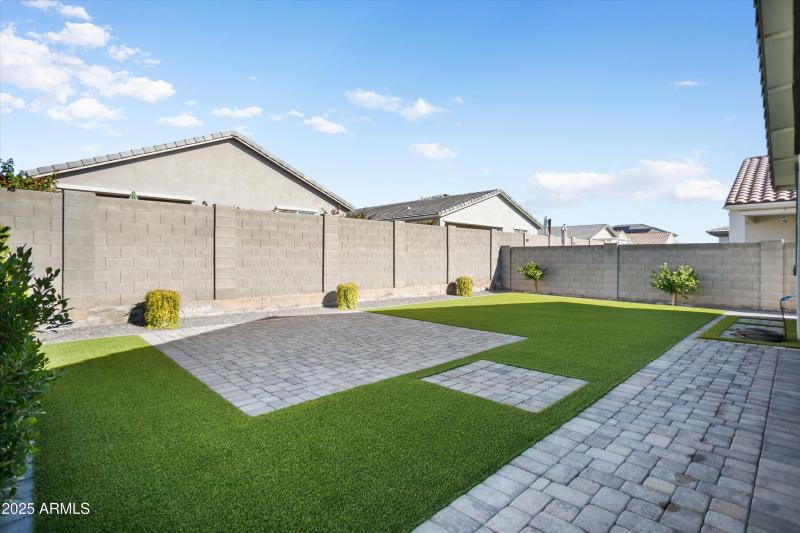 Backyard with Pavers Wide View