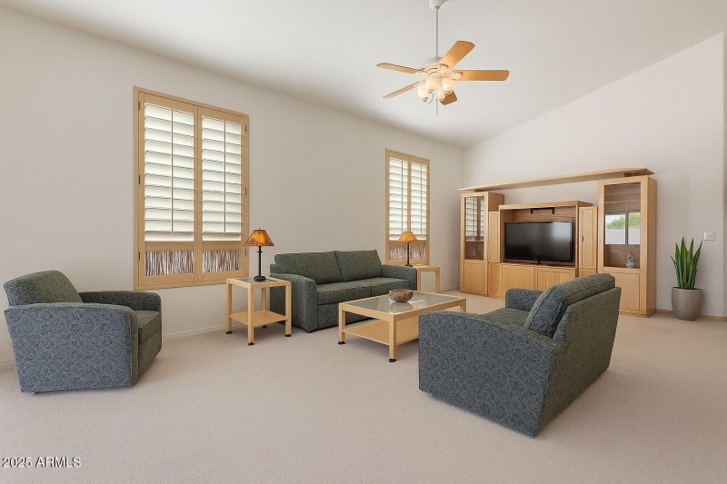 Great room-vaulted ceilings