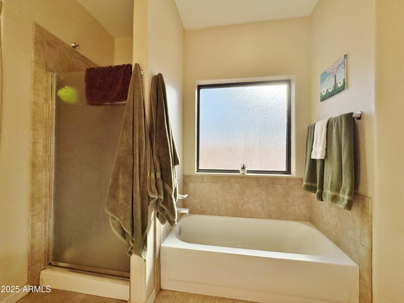 Separate tub and shower