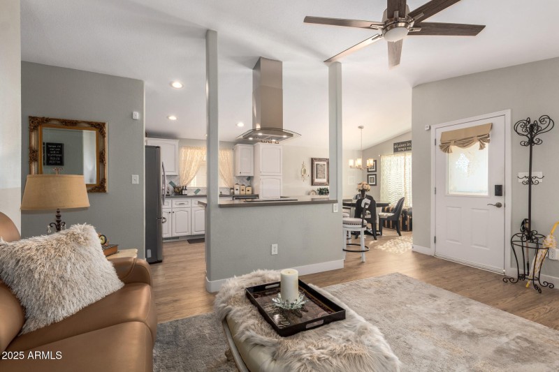 Living room to kitchen