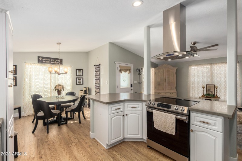 Kitchen open to living room