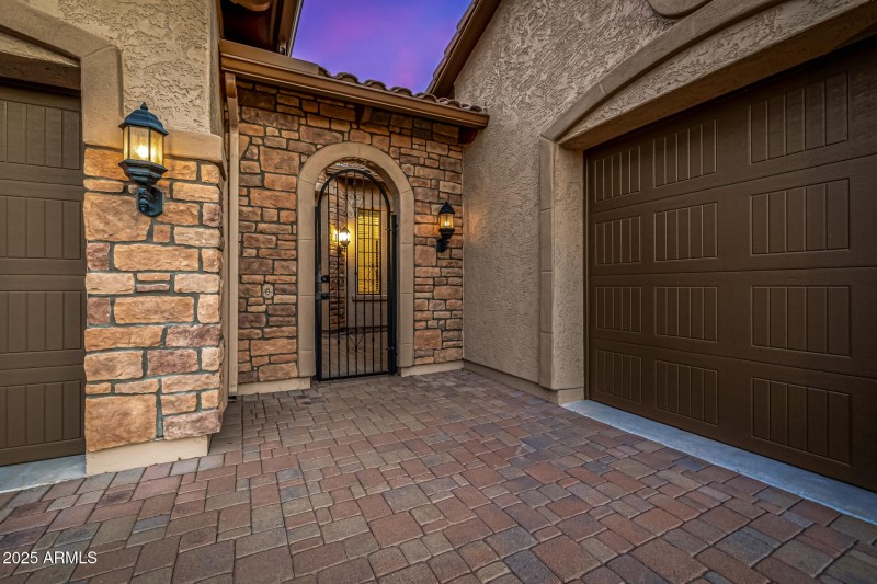 Gated courtyard entry