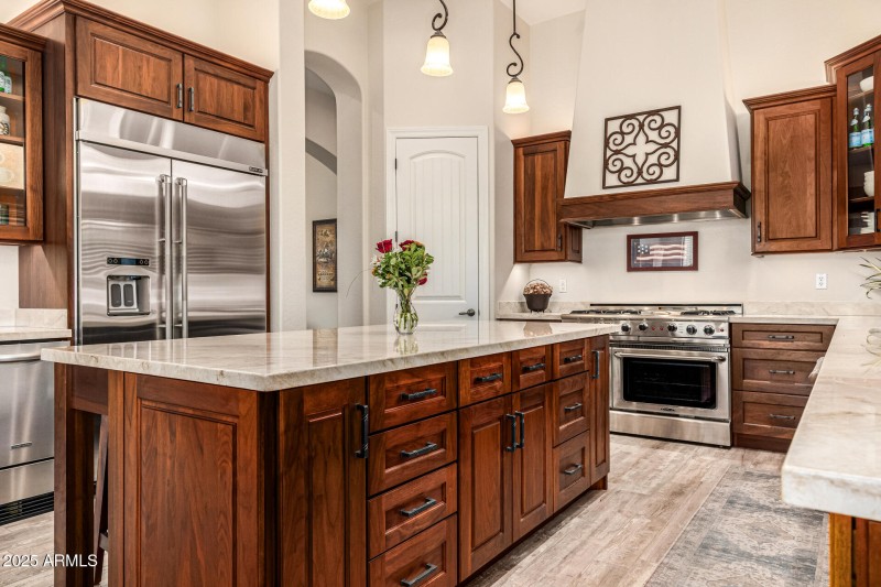 Custom walnut cabinetry