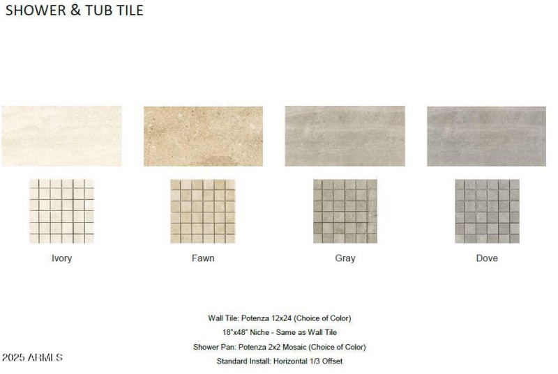 Included Shower and Tub Tile Std. May be