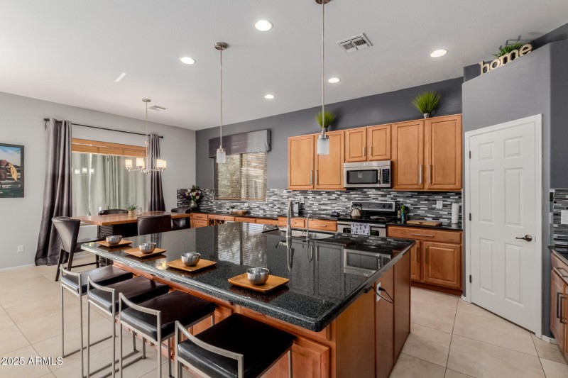 breakfast bar in kitchen