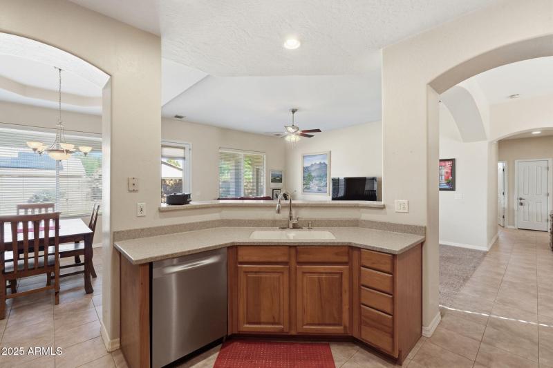 Kitchren Overlooking Living Spaces