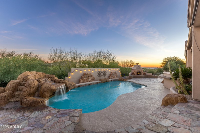 Backyard Pool at Twilight