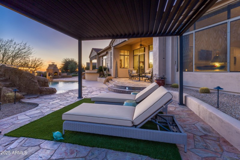 Backyard Ramada at Twilight