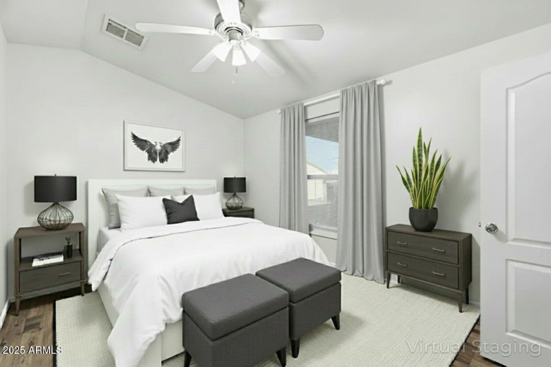 Virtually Staged Primary Bedroom