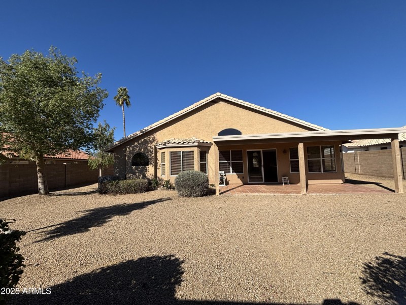 Large yard and covered patio