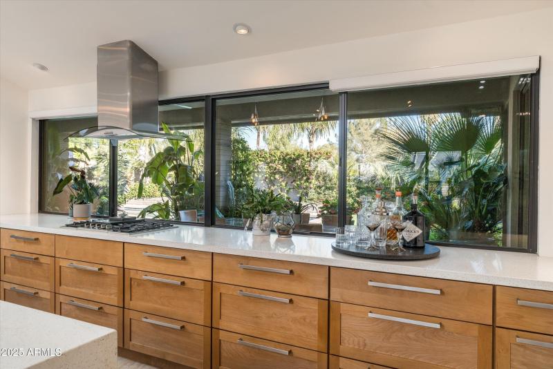 kitchen looking to backyard