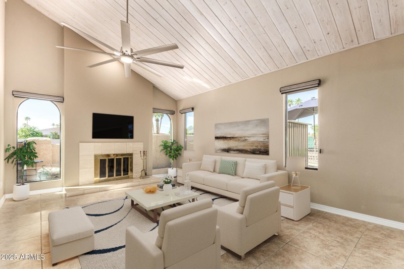 Living Room with Fireplace