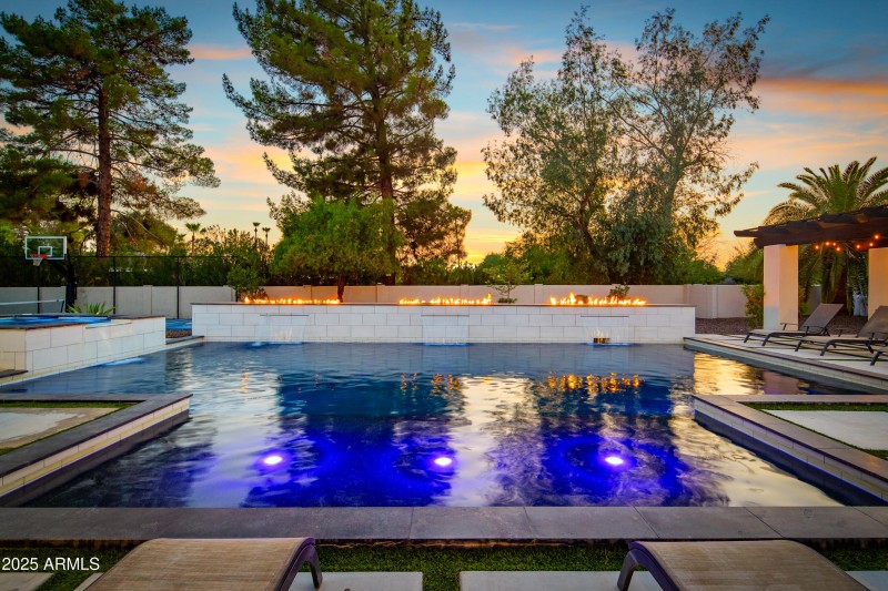 Backyard at twilight